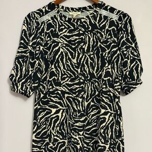 Black and Cream Zebra Print Short Sleeve Dress